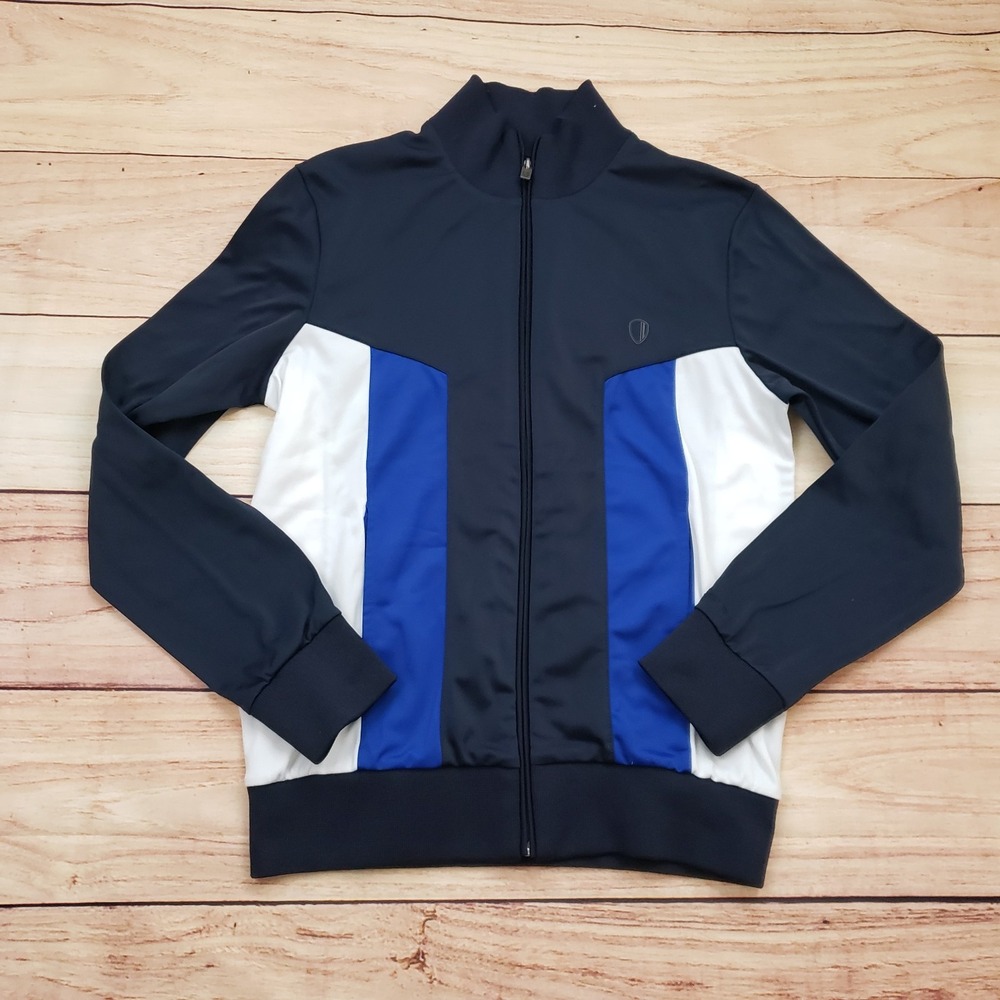 Ben Sherman Jacket Mens Small Blue White Outdoor Full Zip Track Casual Adult S *